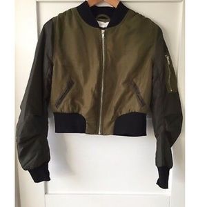 Green bomber jacket